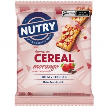 BARRA DE CEREAL MORANGO C/ CHOCOLATE FP 3X22G