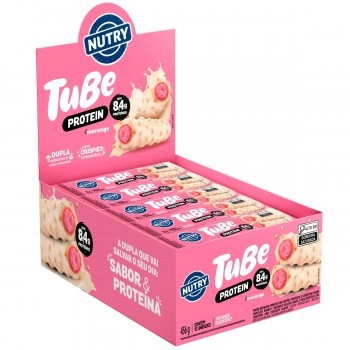 TUBES PROTEÍCO CHOC. BRANCO C/ MORANGO DP 12X38G