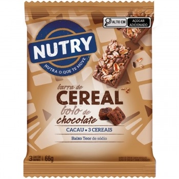 BARRA DE CEREAL BOLO CHOCOLATE FP 3X22G 