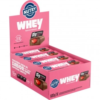 BARRA DE PROTEÍNA WHEY TRUFA MORANGO DP 12X50G 