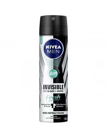 Nivea Desodorante Aerosol Black&White Fresh Masculino 150ml