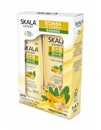 Skala Shampoo e Condicionador Bomba Banana 325ml