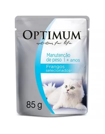 Ração Super Premium Optimum Sachê para manutenção de peso de gatos adultos sabor frango 85G