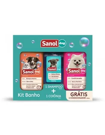 Kit Sanol Dog Shampoo + Colônia (Grátis Condicionador)