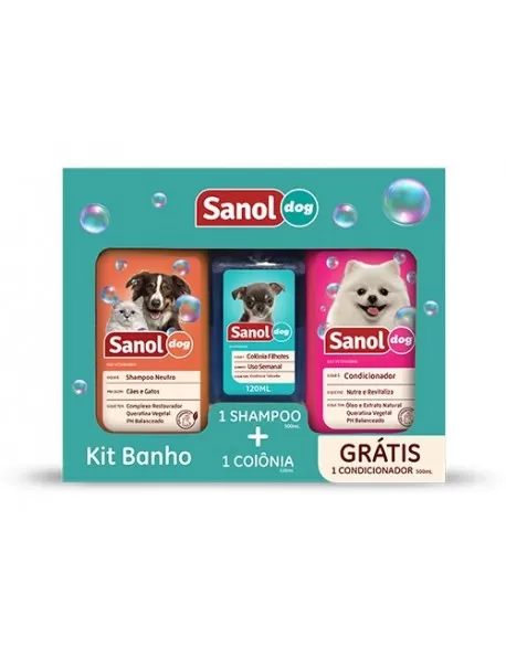 Kit Sanol Dog Shampoo + Colônia (Grátis Condicionador)