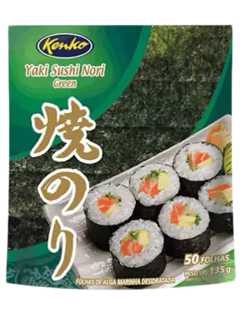 Yaki Sushi Nori Green 50 Folhas 135g