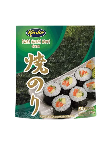 Yaki Sushi Nori Green 50 Folhas 135g