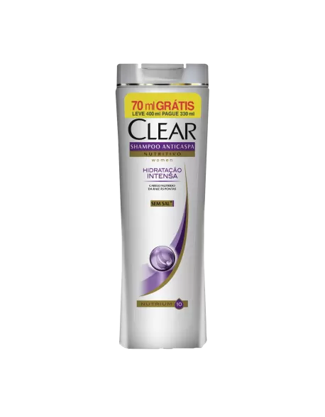 Shampoo Clear Women Anticaspa Hidratação Intensa Leve + Pague - 400ml