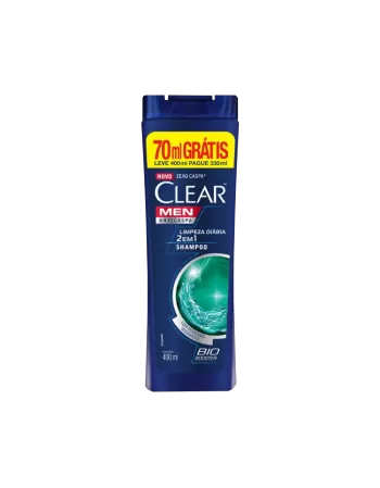 Shampoo Clear Men Anticaspa Limpeza Diária 2 em 1 Leve + Pague- 400ml
