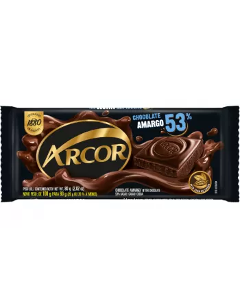 Tablete Arcor Amargo 53% 12x80g