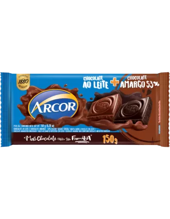 Tablete Arcor 70% Ao Leite e 30% Amargo 12x150g