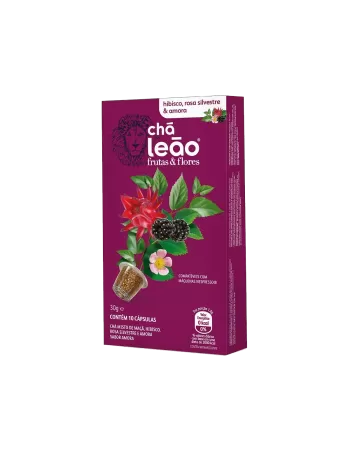 Chá Leão Cápsula Hibisco, Amora e Rosa Silvestre 30G