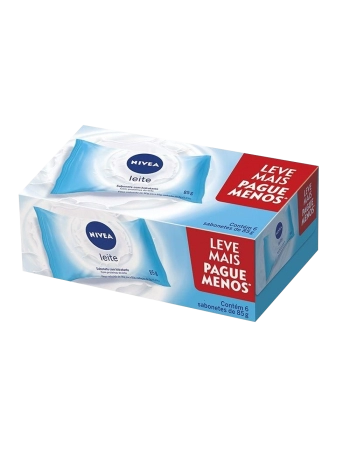 Nívea Sabonete Hidratante com Proteínas do Leite Leve+ Pague- 6x85g