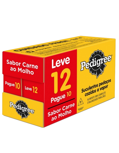 Pedigree Sachê Adultos Raças Pequenas Carne ao Molho L12 P10 12x100g