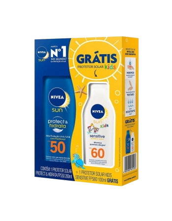 Nivea Protetor Solar P&H 200ml FPS50 + 100ml Kids P&H FPS60