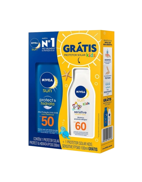 NIVEA PROT SOLAR P&H 200ML FPS50 +100ML KIDS P&S FPS60 (12)