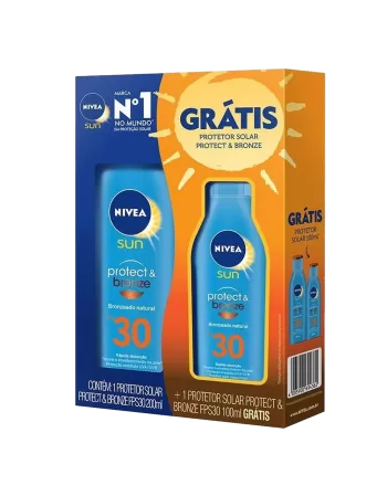 Nivea Protetor Solar Protect&Bronze 200ml + 100ml FPS30 Grátis