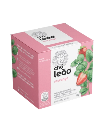 Chá Leão Morango 20g - 10 sachês de 2g