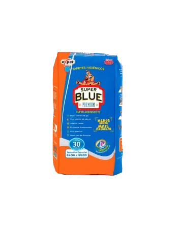 Tapete Higiênico Expet Super Blue com 30 unidades