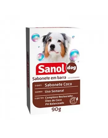 Sabonete de Coco para Cachorros e Gatos Sanol 90g