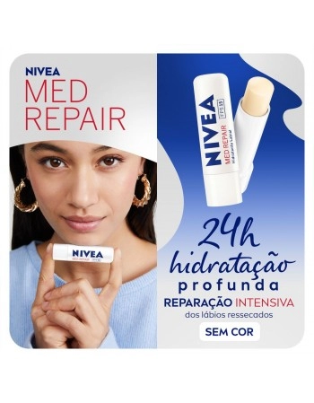 Nivea Hidratante Labial Med Rep FPS15 4,8g