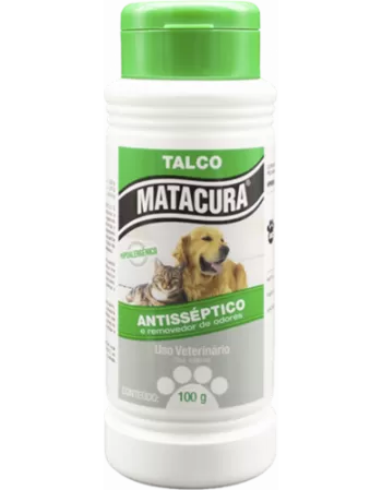 Talco Matacura Antisséptico Hipoalergênico para Cães e Gatos 100g