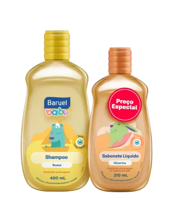 Baruel Baby Shampoo Suave 400ml + Sabonete Líquido Glicerina 210ml