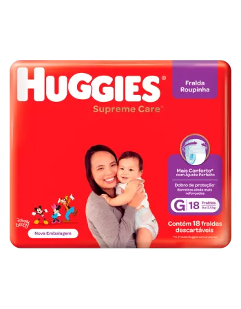Huggies Fralda Roupinha Supreme Care Jumbo G 18 unidades
