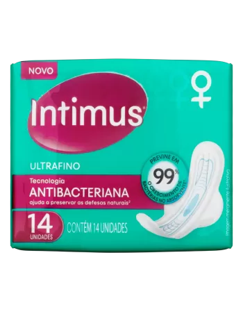 Intimus Absorvente Ultra Fino Antibacteriano Com Abas 14 unidades