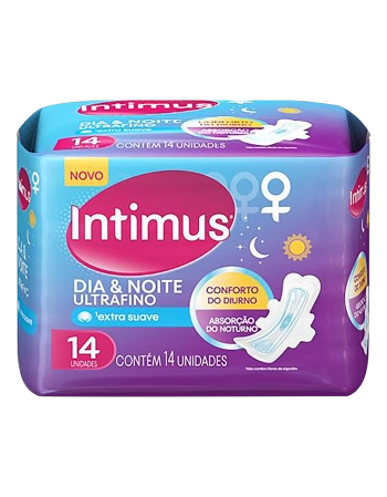 Intimus Absorvente Dia & Noite Ultra Fino Extra Suave Com Abas 14 unidades