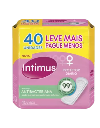 Intimus Protetor Diário Sem Abas Antibacteriano Promo 40 unidades