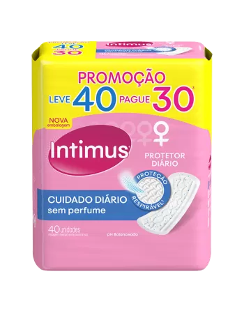Intimus Protetor Diário Sem Abas e Sem Perfume Cuidado Diário Promo 40un