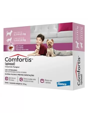 Comfortis™ - Antipulgas para cães de 2,3 a 4,5kg e gatos de 1,4 a 2,8kg
