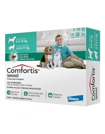 Comfortis™ - Antipulgas para cães de 9 a 18kg e gatos de 5,4 a 11kg