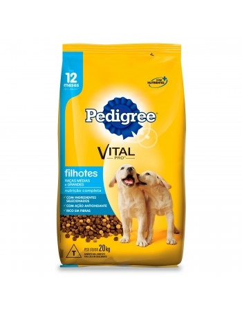 Ração Pedigree Filhote Vital Pro para Cães de Raças Médias e Grandes 20KG