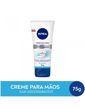 NIVEA CREME P/ MAOS ANTIBAC CUIDADO E PROTEÇÃO 75G (12)