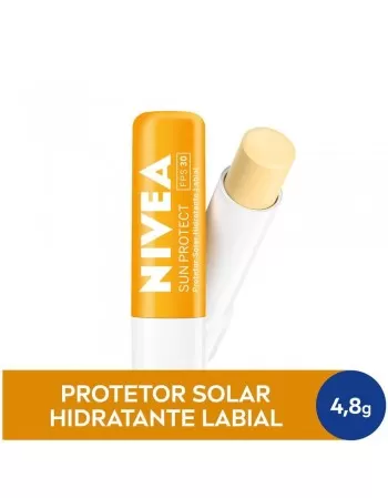 NIVEA Protetor Solar Hidratante Labial Sun Protect Alta Proteção FPS 30 4,8 g