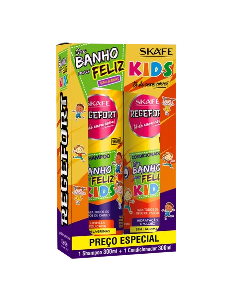 Skafe kit shampoo + condicionador Regefort Que Banho Mais Feliz Kids 600ml