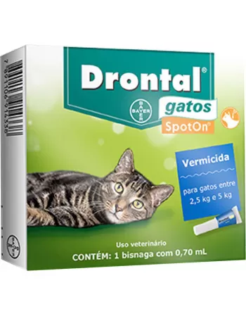 Vermífugo Drontal SpotOn para Gatos de 2,5 Kg a 5 Kg 0,70ml