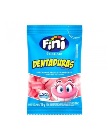 Bala de Gelatina Mini Dentaduras Com 12 Pacotes de 15g