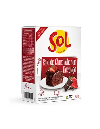 Mistura para Bolo Chocolate com Morango Sol 400g