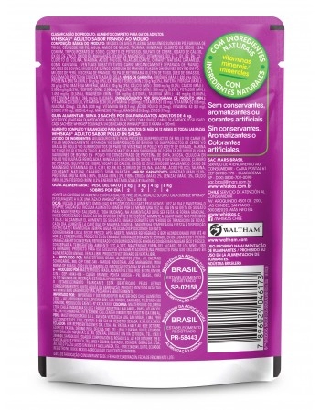 WHISKAS® Sachê Adulto Sabor Frango ao Molho 85g