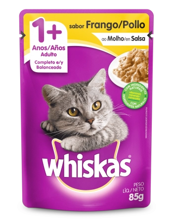 WHISKAS® Sachê Adulto Sabor Frango ao Molho 85g