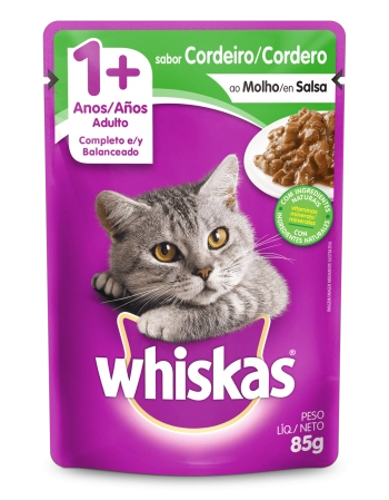 WHISKAS® Sachê Adulto Sabor Cordeiro ao Molho 85g