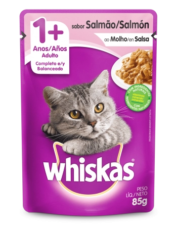 WHISKAS® Sachê Adulto Sabor Salmão ao Molho 85g