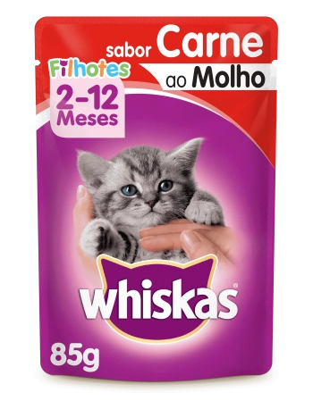WHISKAS® Sachê para Filhotes Sabor Carne ao Molho 85g