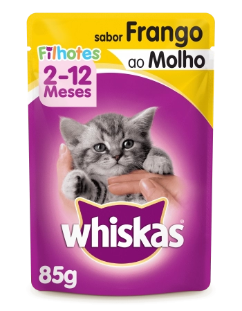 WHISKAS® Sachê para Gatos Filhotes Sabor Frango ao Molho 85g
