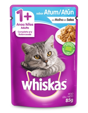 WHISKAS® Sachê Adulto Sabor Atum ao Molho 85g