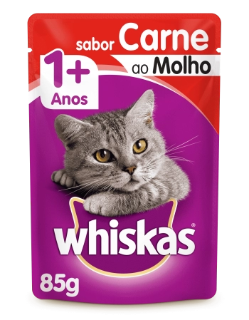 WHISKAS® Sachê Adulto Sabor Carne ao Molho 85g