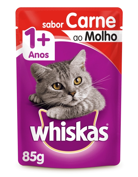 WHISKAS® Sachê Adulto Sabor Carne ao Molho 85g